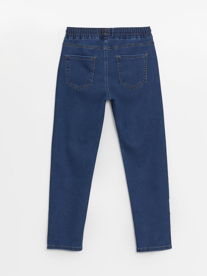 Elastic Waist Slim Fit Boy Jean Trousers