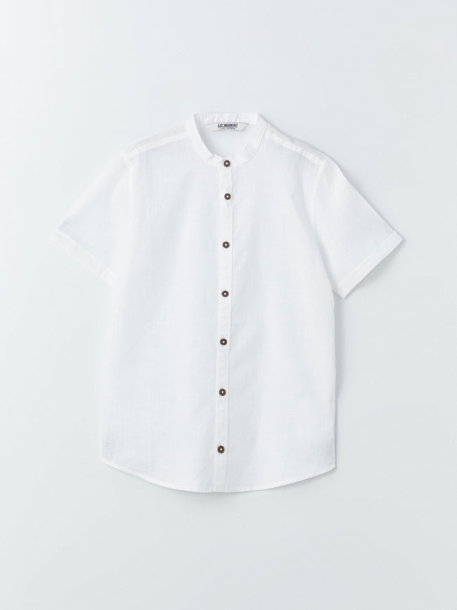Collar Basic Short Sleeve Boys Shirt Hover Image