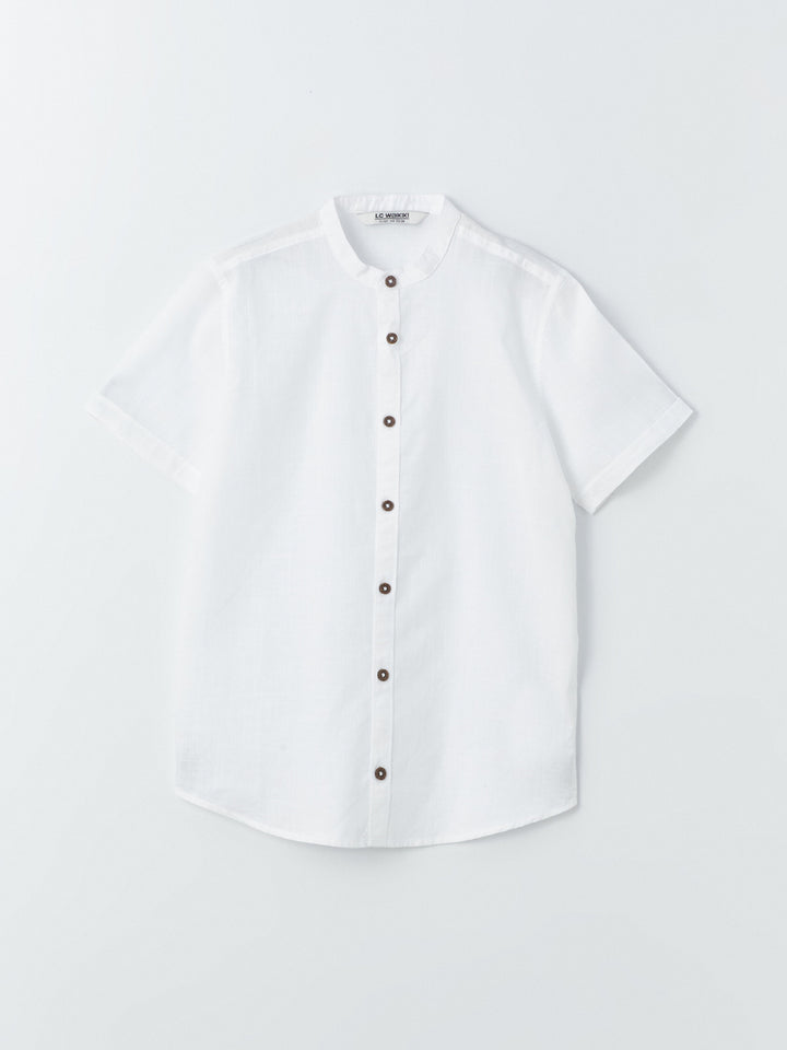 Collar Basic Short Sleeve Boys Shirt