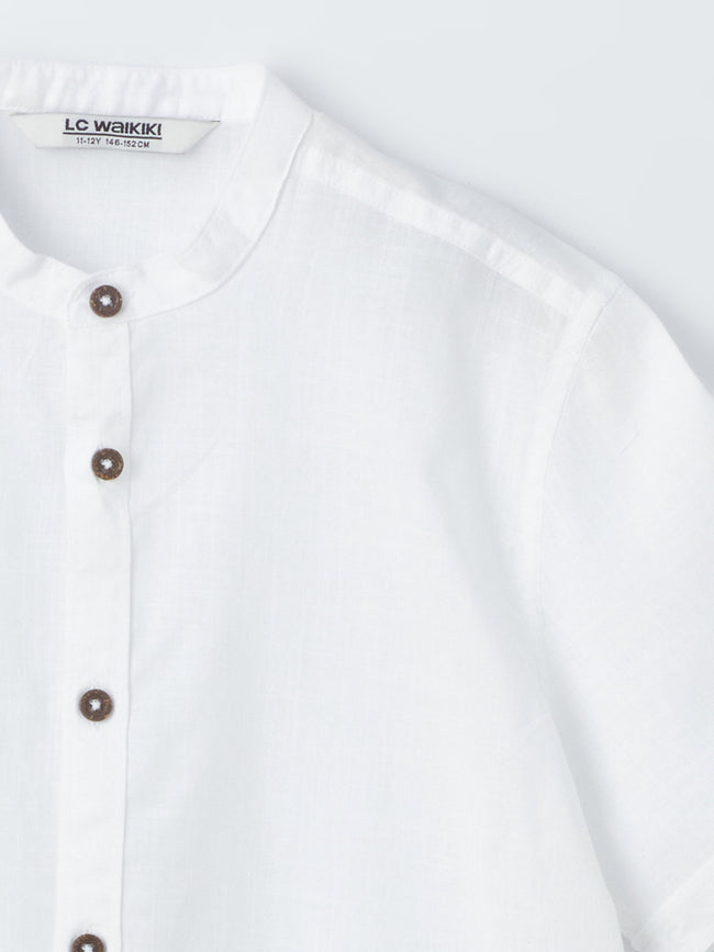 Collar Basic Short Sleeve Boys Shirt Main Image