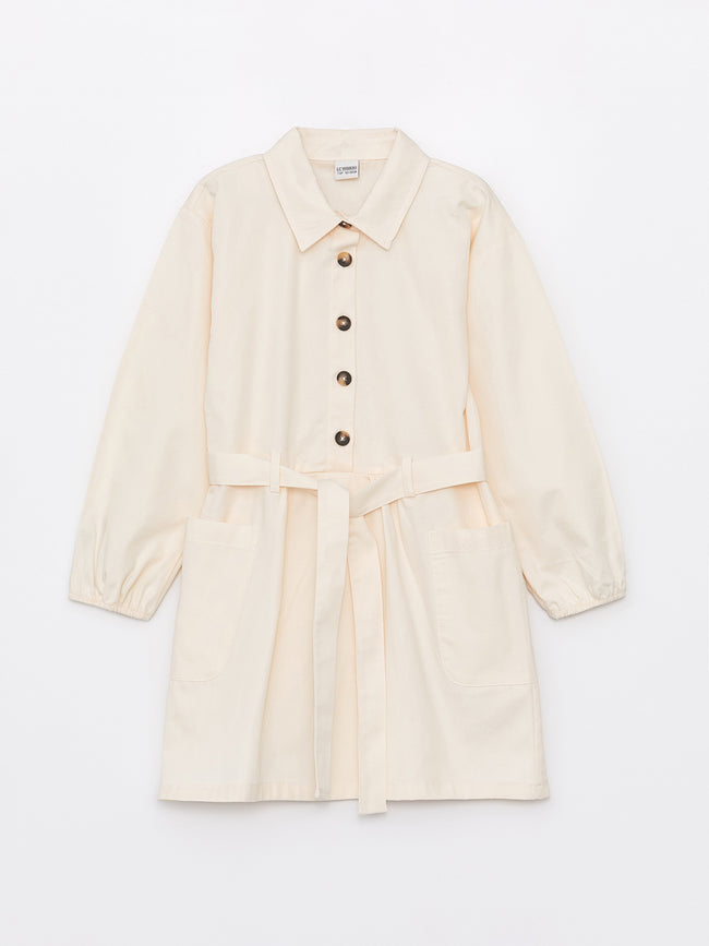 Long Sleeve Girls Shirt Dress Hover Image