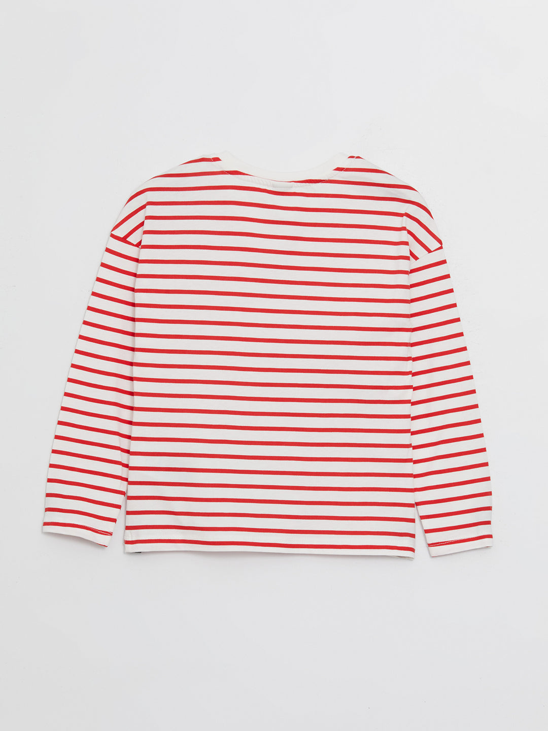 Crew Neck Striped Long Sleeve Girls T-Shirt