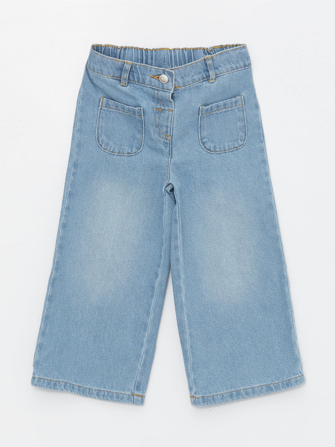 Basic Baby Girls Jean Trousers With Elastic Waist
