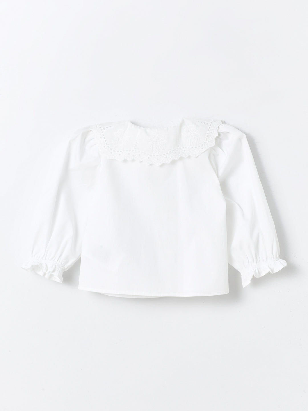 Bebe Collar Ruffle Long Sleeve Baby Girls Shirt