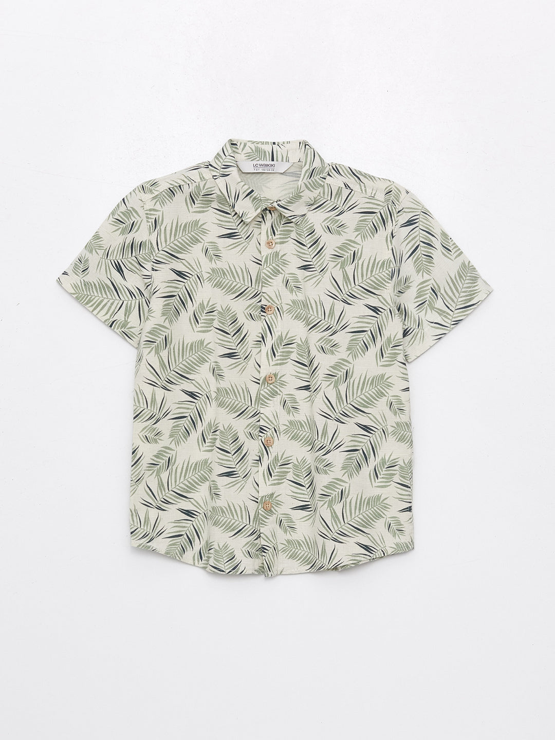 Patterned Linen Blend Boys Shirt