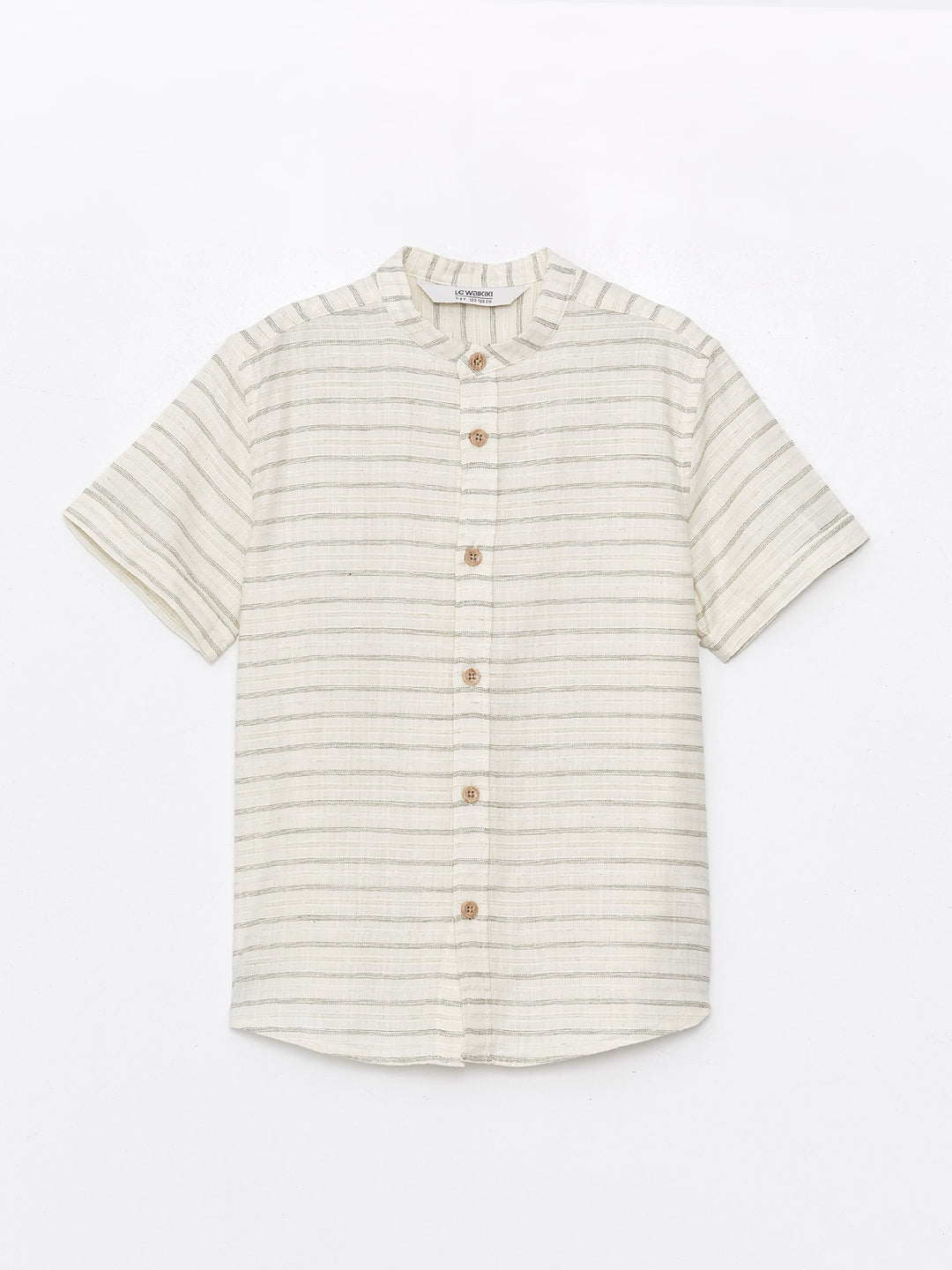 Collar Striped Short Sleeve Boys Shirt