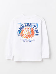 Crew Neck Printed Long Sleeve Boys T-Shirt