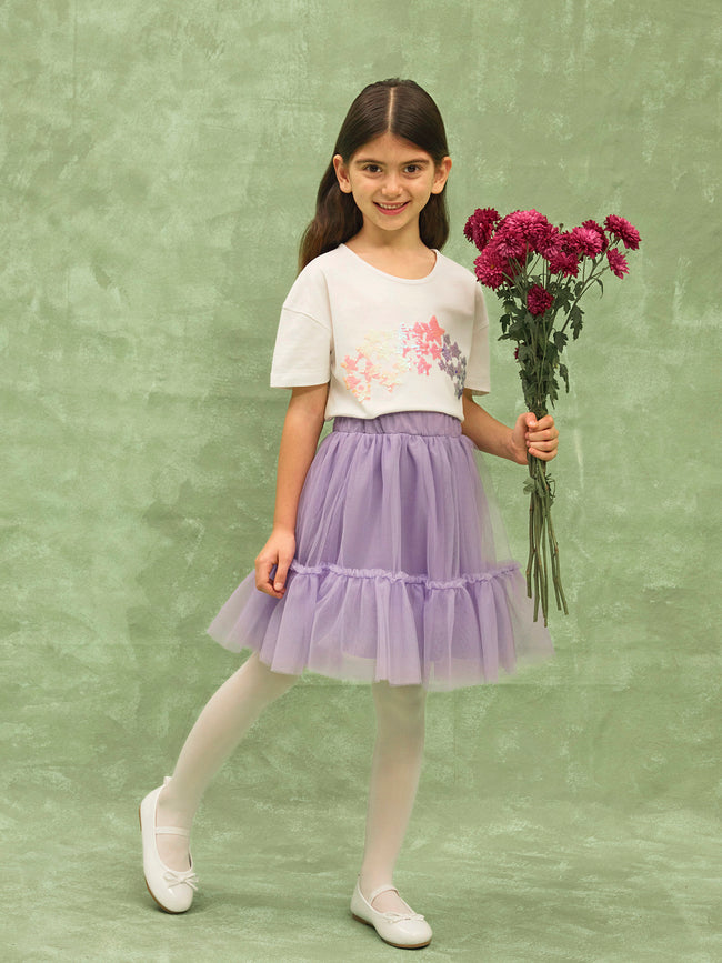 Girls Tutu Skirt With Elastic Waist Hover Image