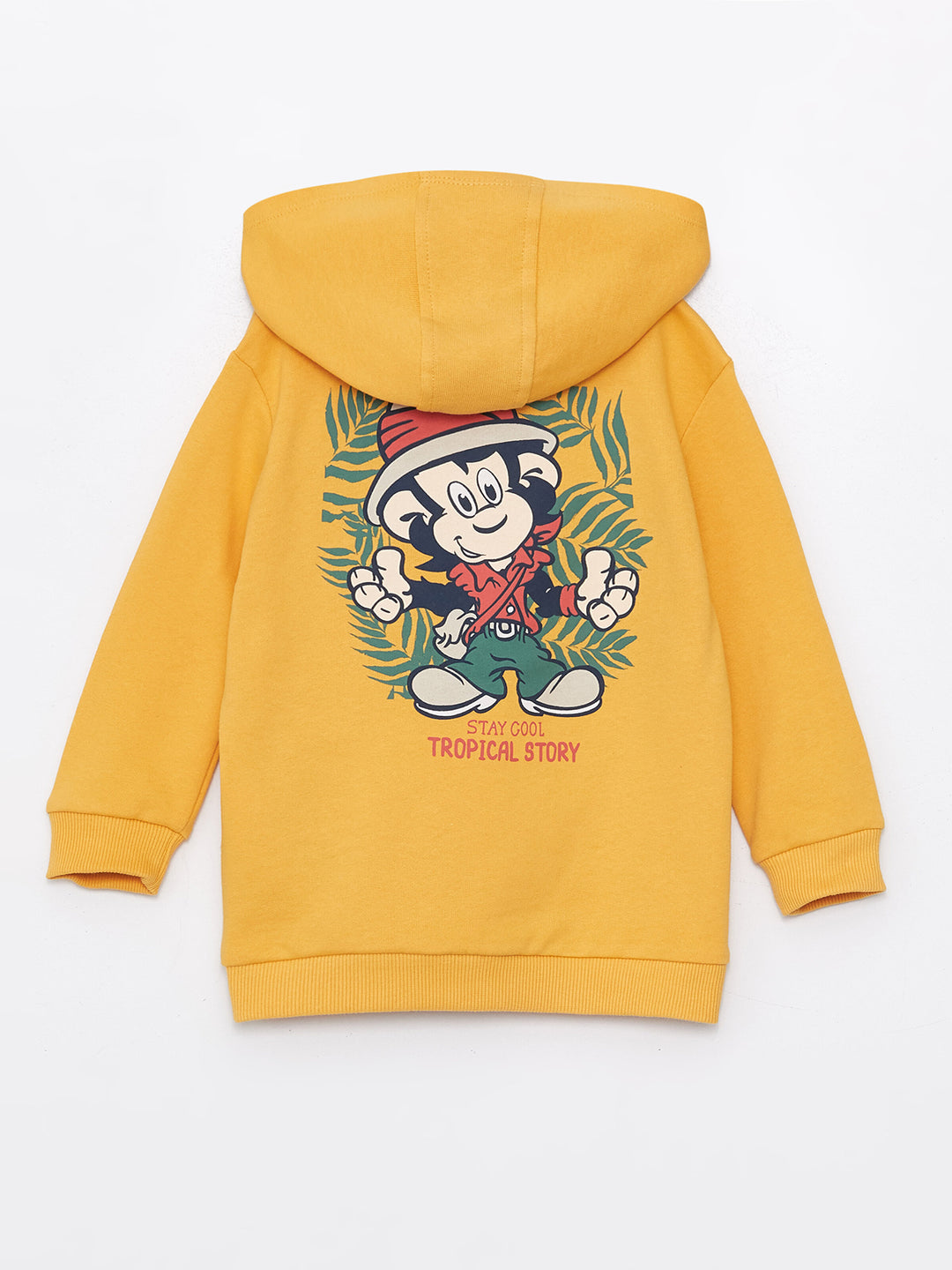 Hooded Nostalgic Monkey Printed Baby Boy Sweatshirt
