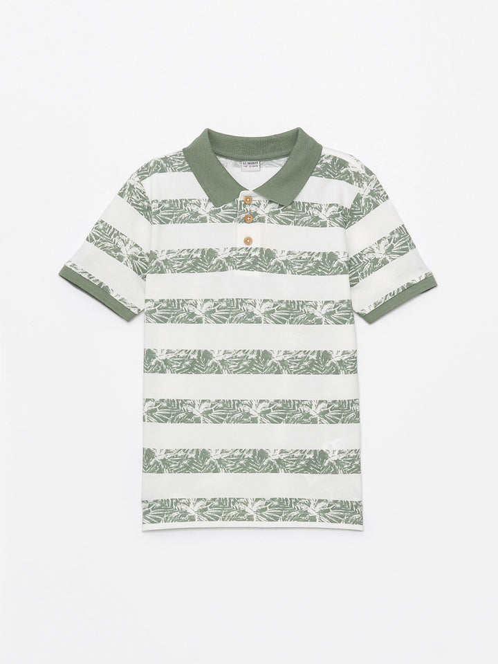 Polo Neck Printed Short Sleeve Boys T-Shirt