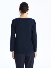 Crew Neck Printed Long Sleeve Women T-Shirt