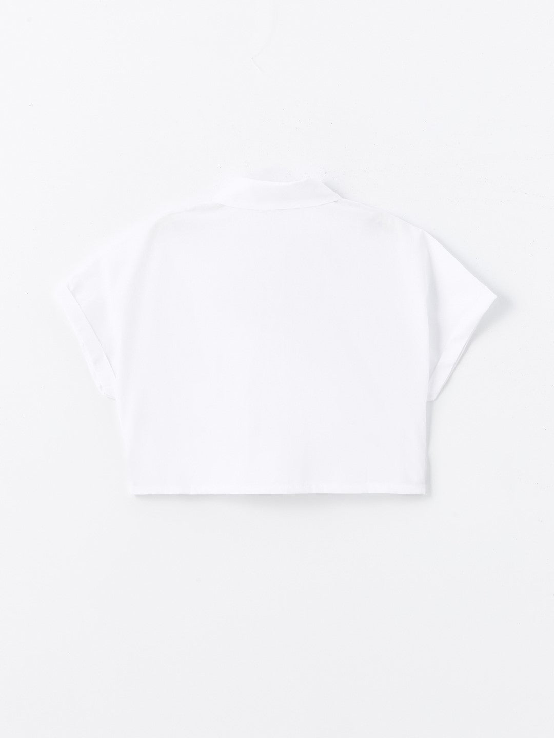 Basic Short Sleeve Girls Crop Shirt