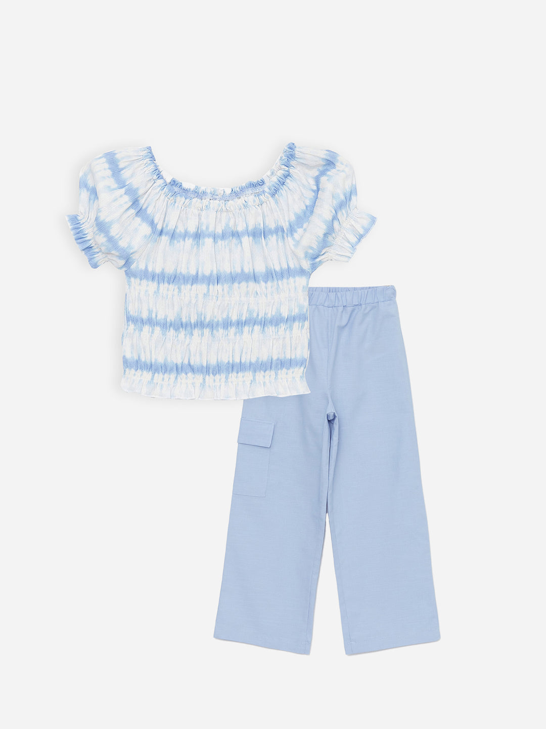 Boat Neck Girls Blouse And Trousers