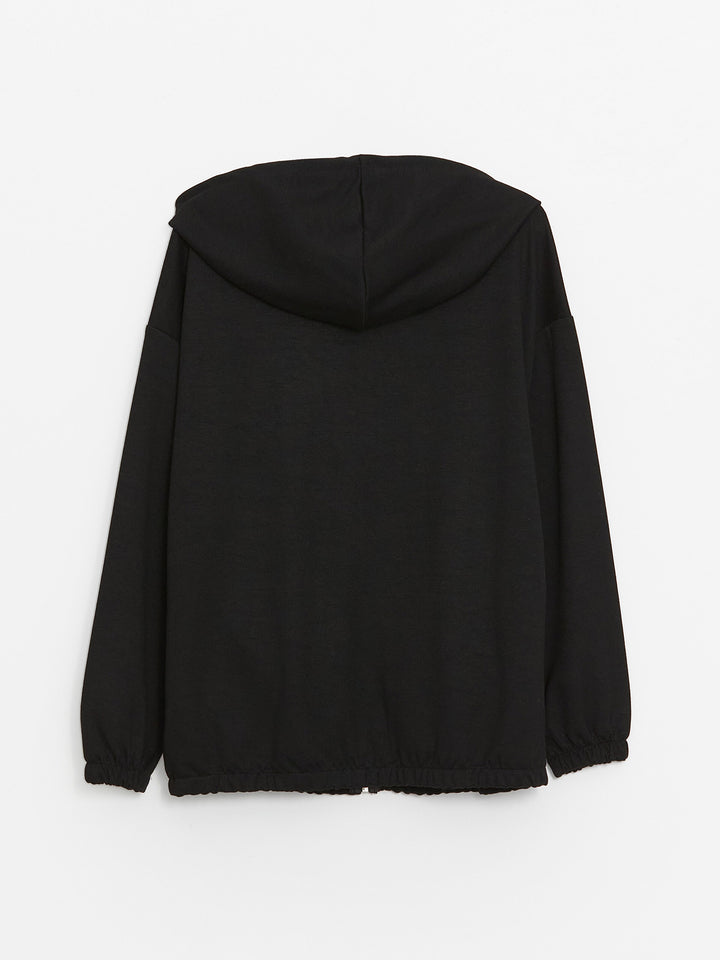 Hooded Oversize Women Zipper Sweatshirt