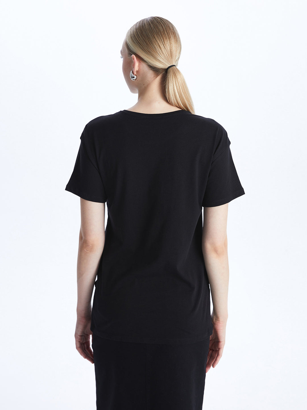 Crew Neck Printed Short Sleeve Women T-Shirt