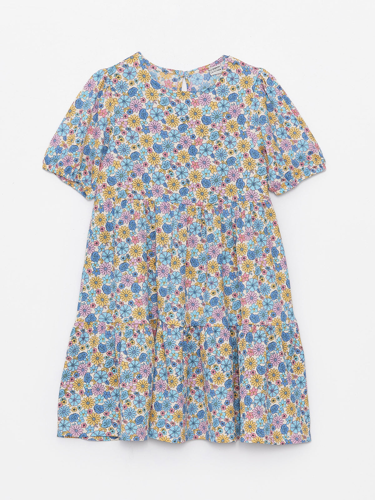Crew Neck Floral Girls Dress