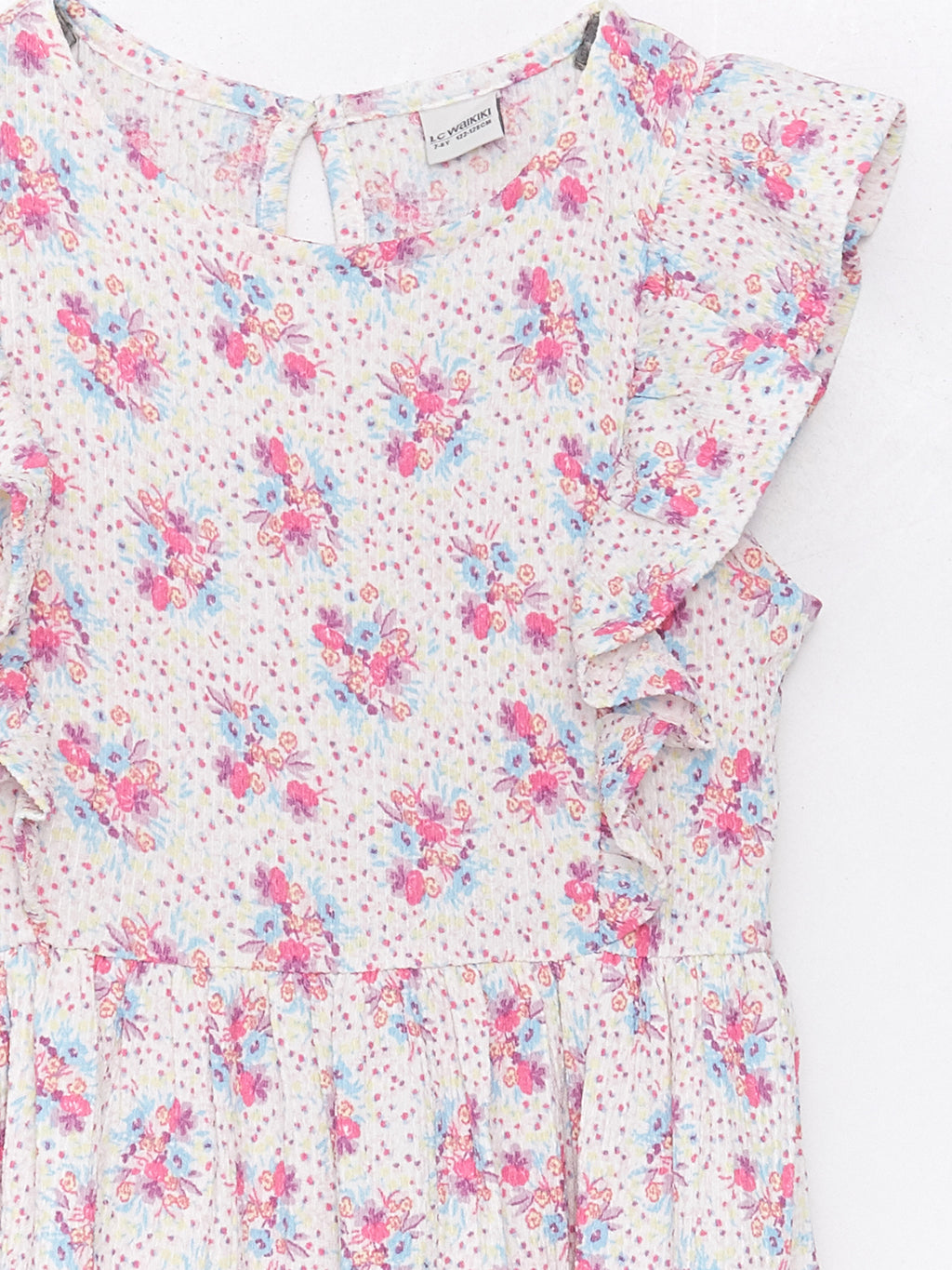 Crew Neck Floral Girls Dress