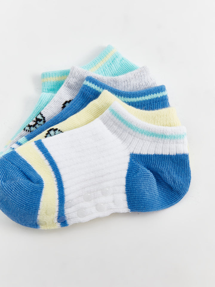 Printed Baby Boy Booties Socks 5 Pack