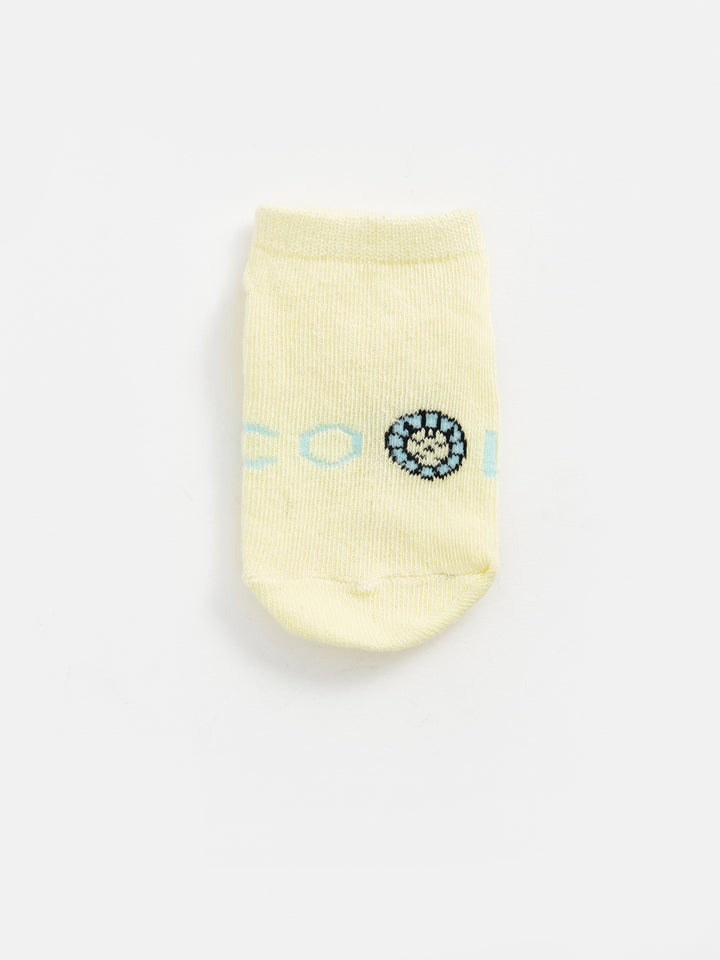 Printed Baby Boy Booties Socks 5 Pack