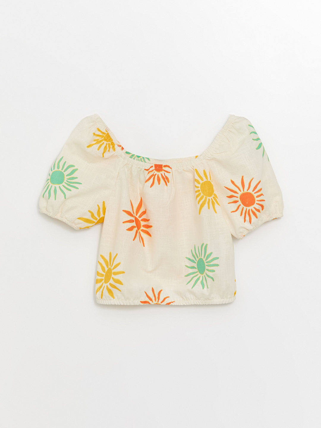 Square Neck Printed Girls Blouse