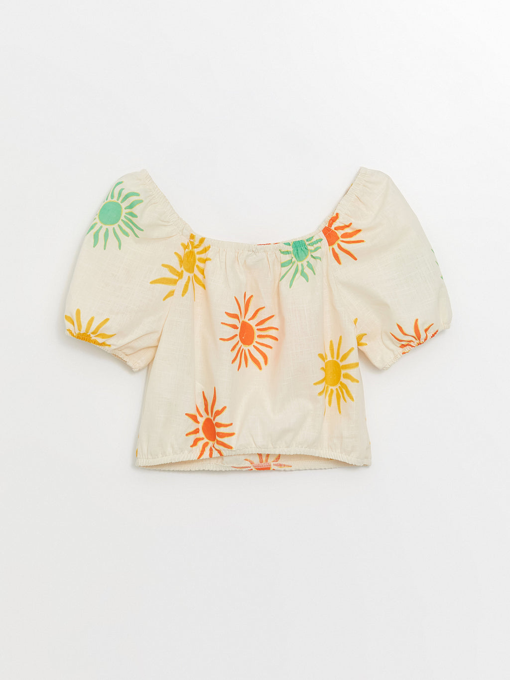 Square Neck Printed Girls Blouse