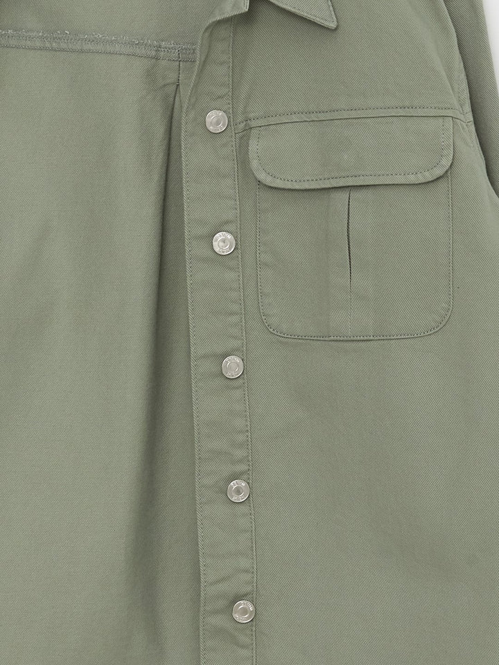 XSIDE

Khaki Plain Long Sleeve Women's Shirt Jacket