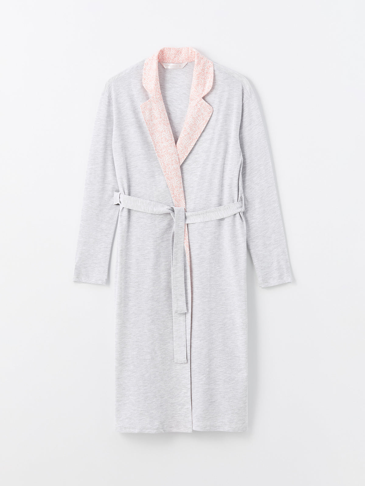 Shawl Collar Plain Long Sleeve Women Dressing Gown