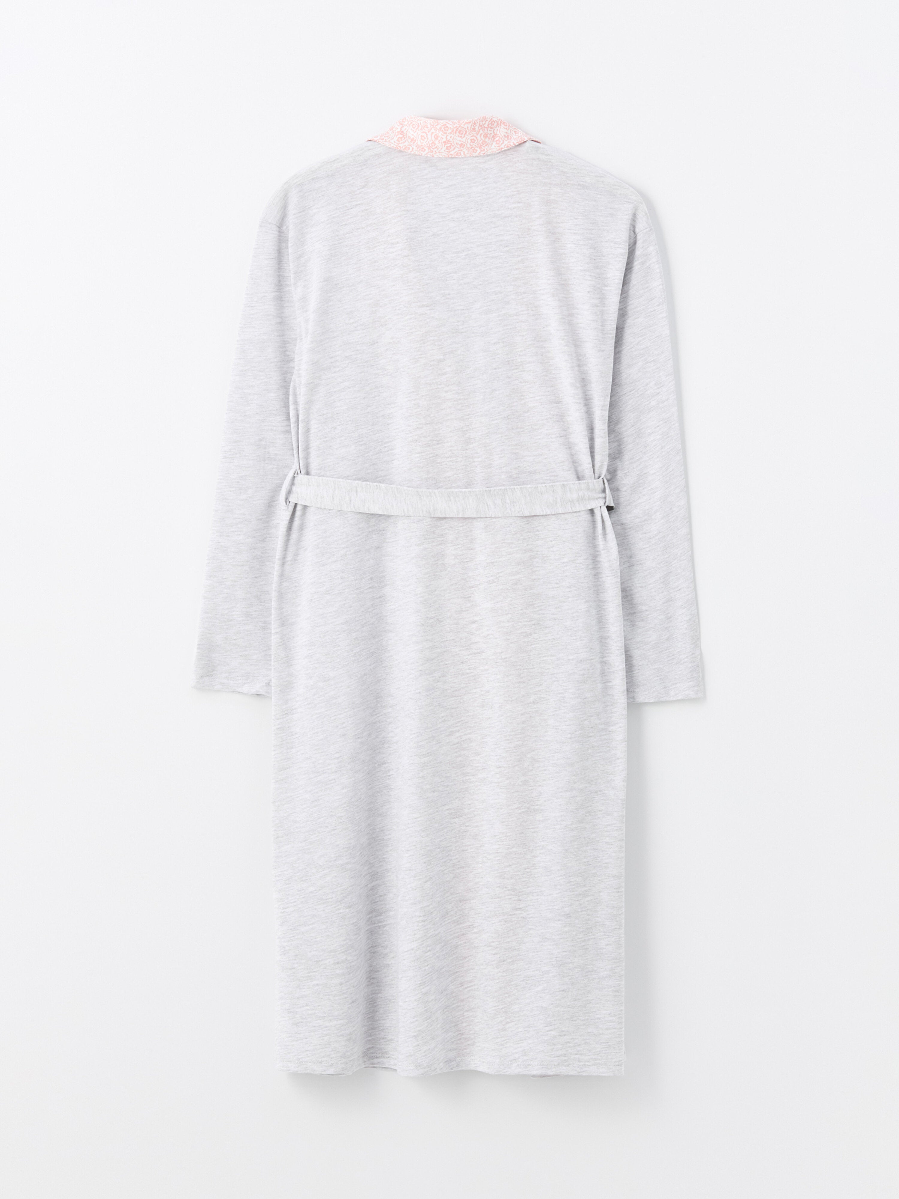 Shawl Collar Plain Long Sleeve Women Dressing Gown