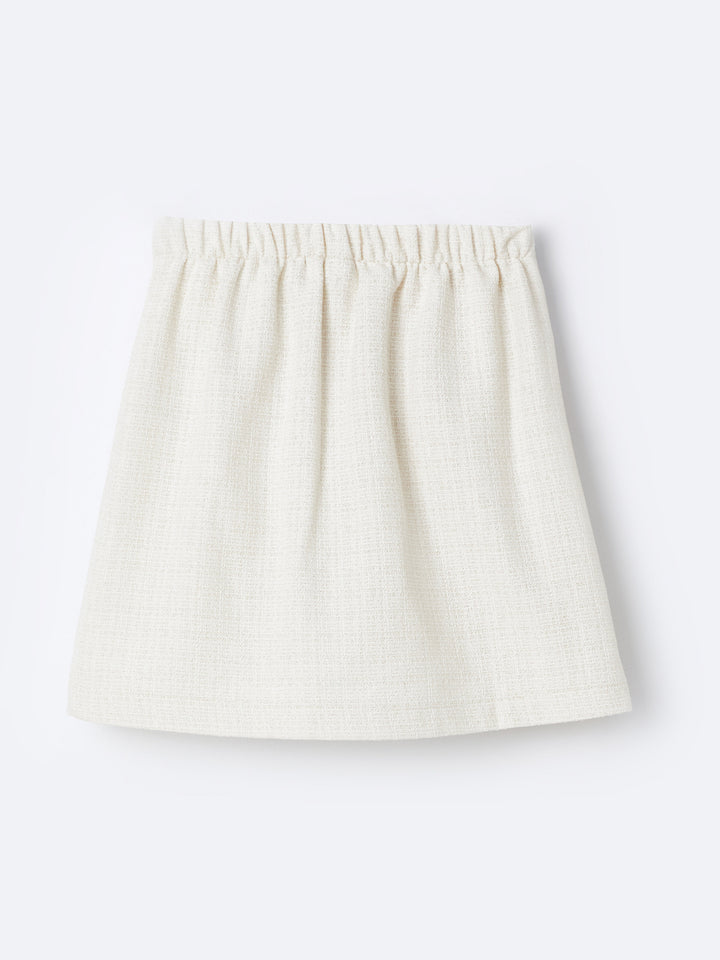 Girls Tweed Skirt With Elastic Waist