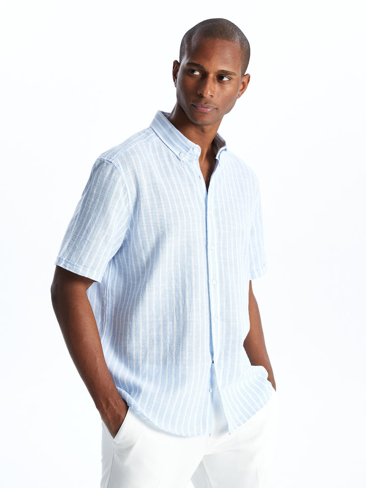 SOUTHBLUE Regular Fit Short Sleeve Striped Men Shirt