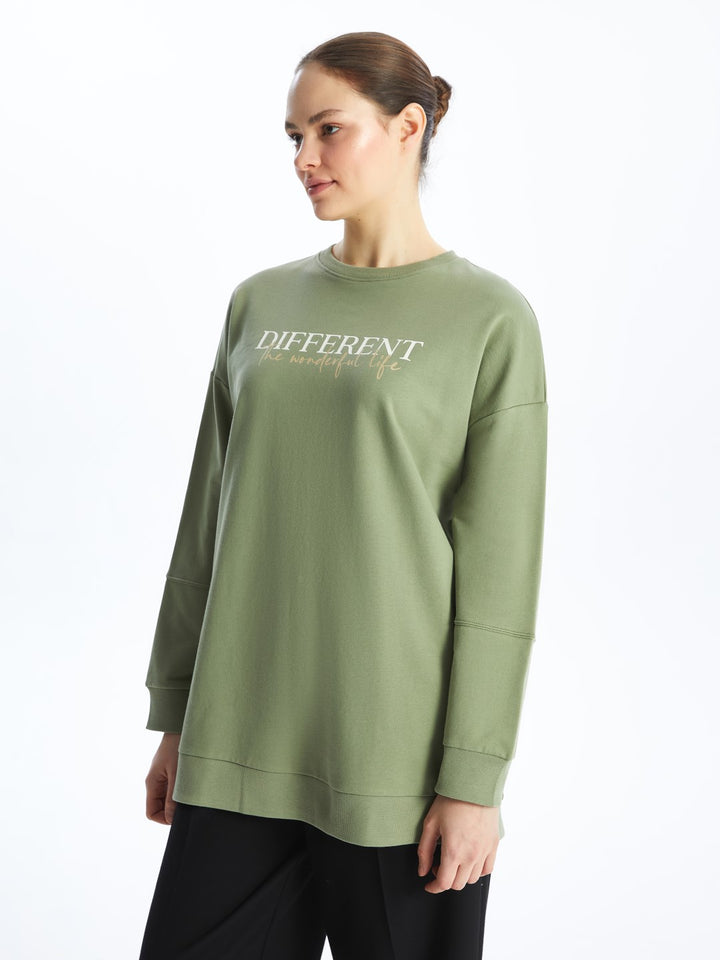 LCW Modest

Pale Green Crew Neck Printed Long Sleeve Oversize Women's Sweatshirt Tunic