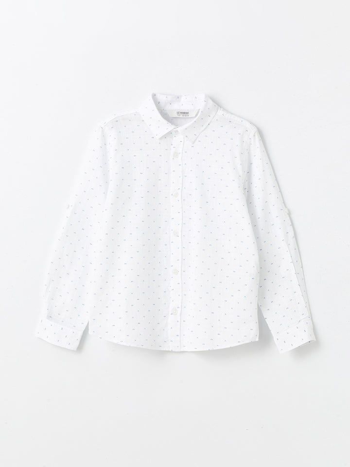 Patterned Long Sleeve Boys Shirt