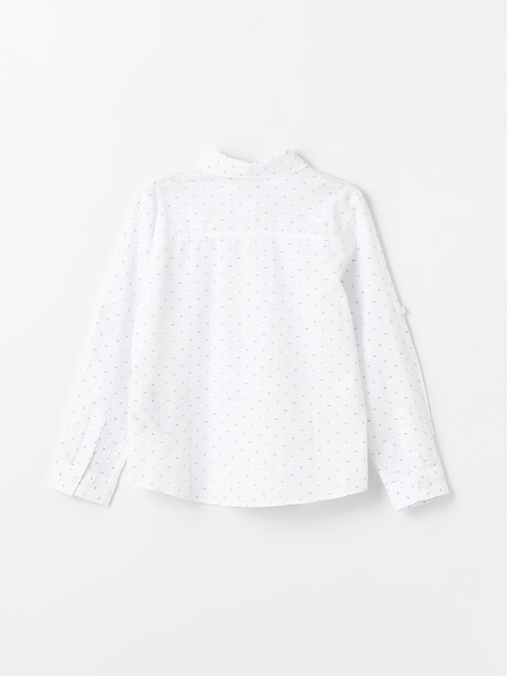 Patterned Long Sleeve Boys Shirt