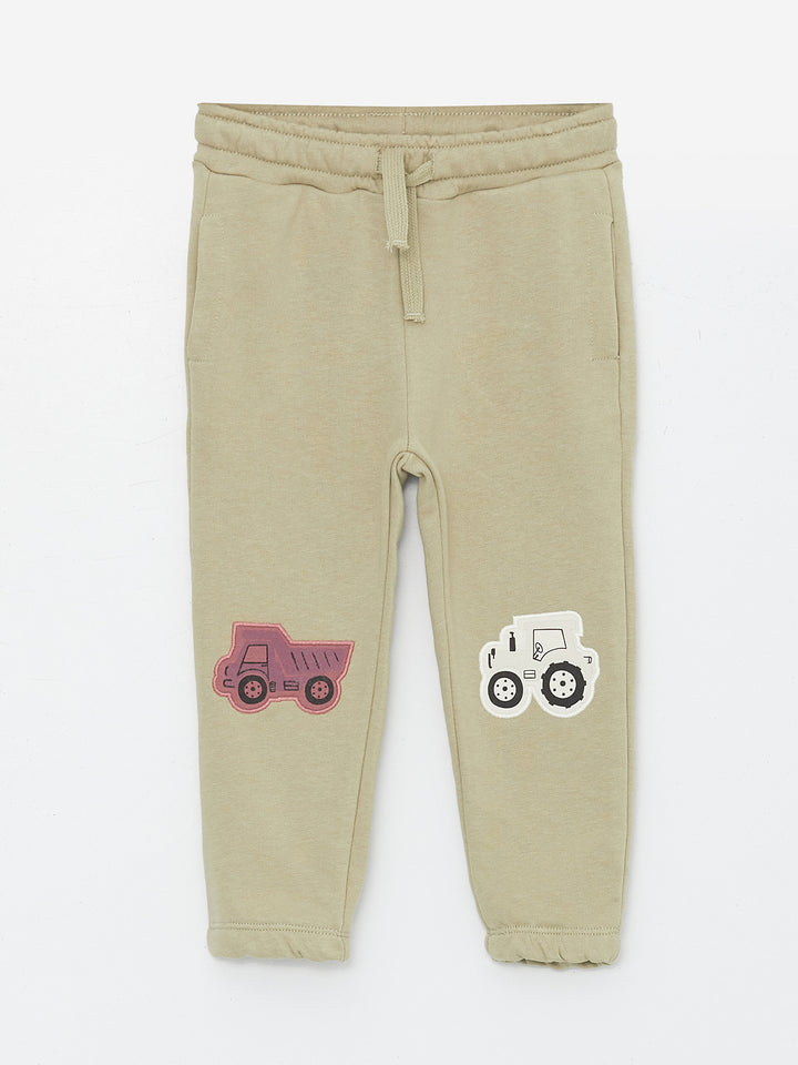 Baby Boy Jogger Sweatpants With Elastic Waist Embroidery