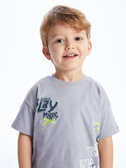 Crew Neck Short Sleeve Printed Baby Boy T-Shirt