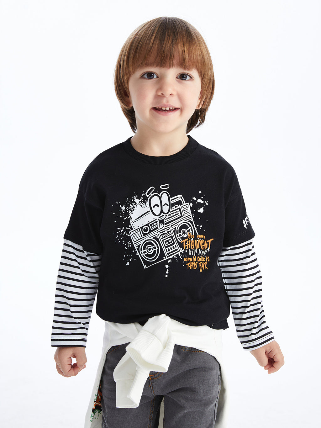 Crew Neck Long Sleeve Baby Boy T-Shirt