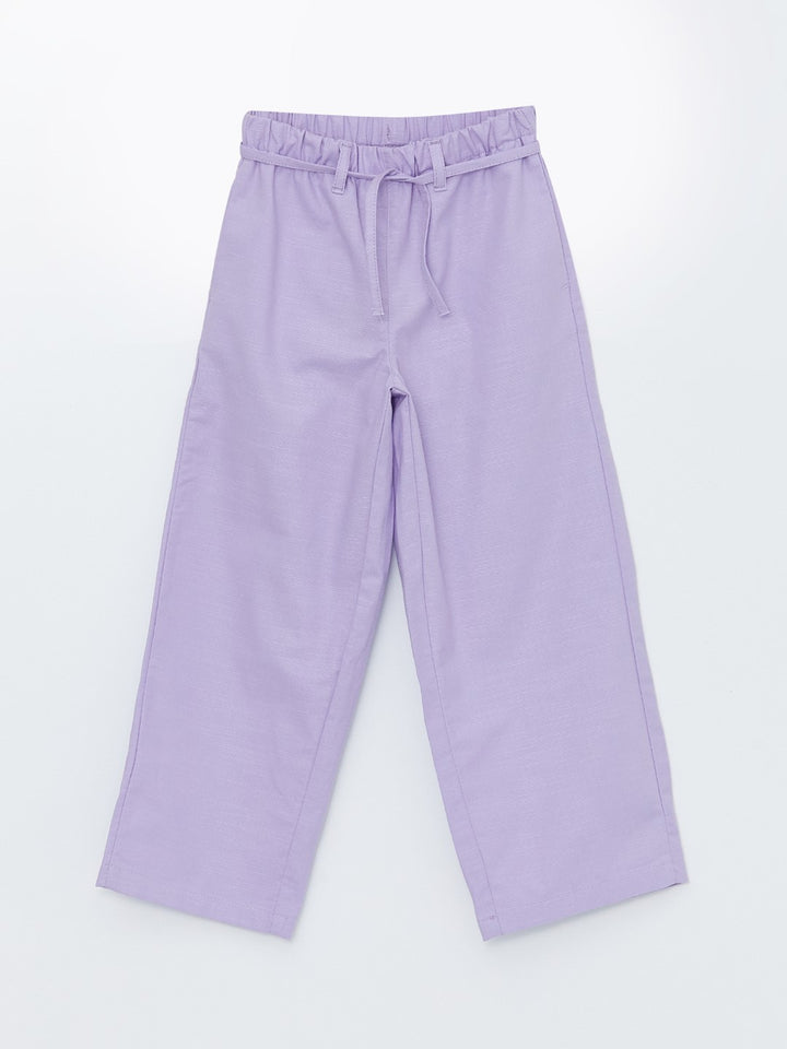 Elastic Waist Wideleg Girls Trousers