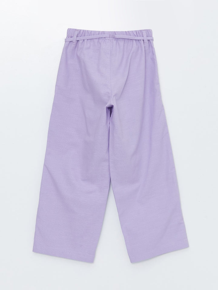 Elastic Waist Wideleg Girls Trousers