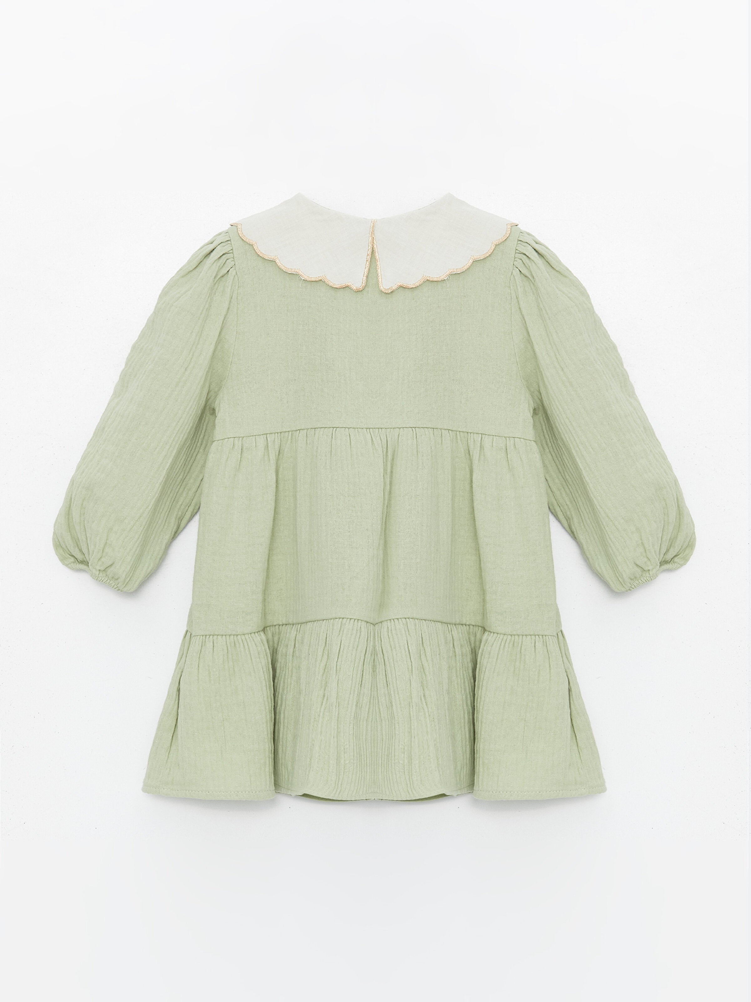 Bebe Collar Long Sleeve Baby Girls Dress