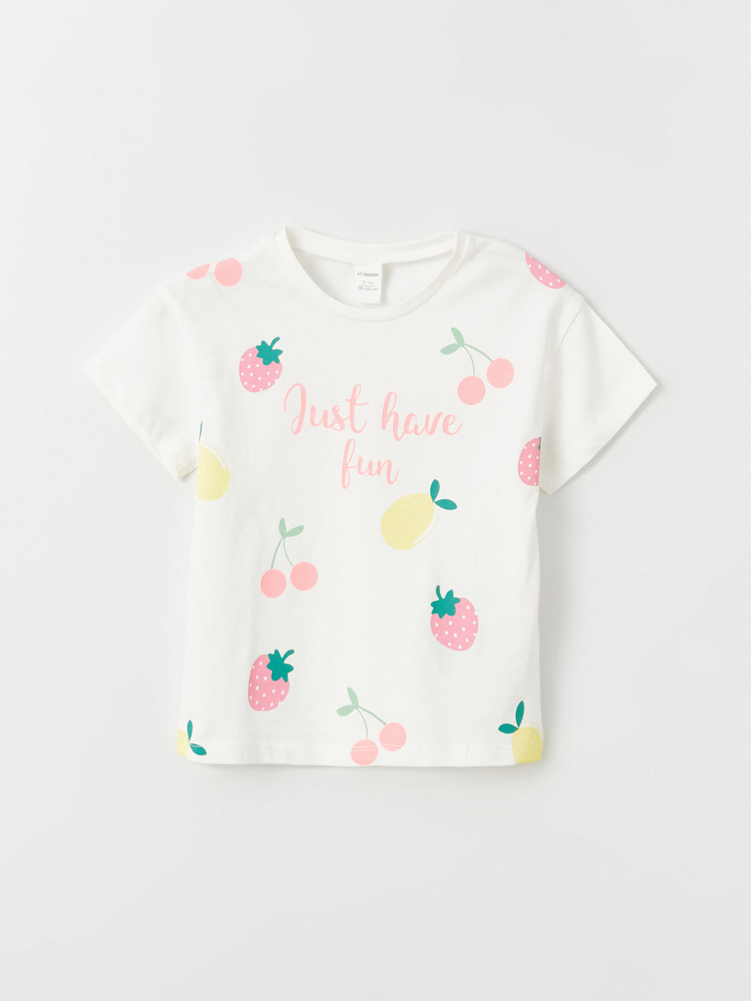 Crew Neck Printed Short Sleeve Baby Girls T-Shirt