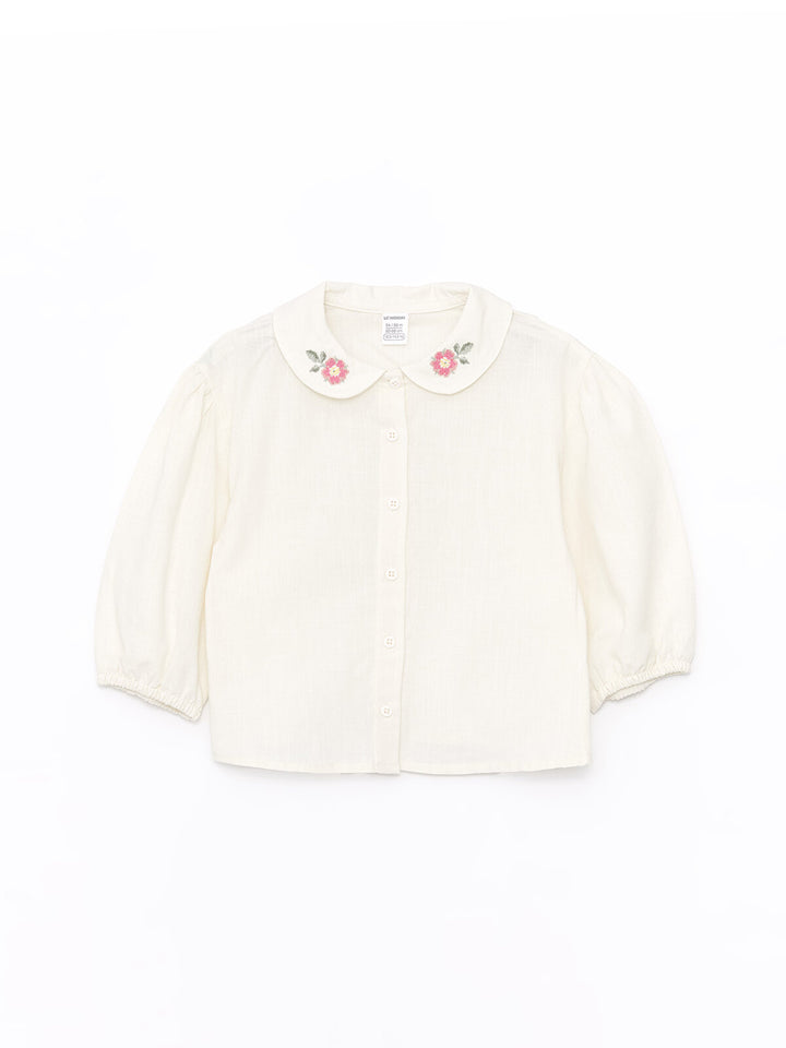 Collar Long Sleeved Baby Girl T-Shirt and Salopet Dress 2 Piece Set