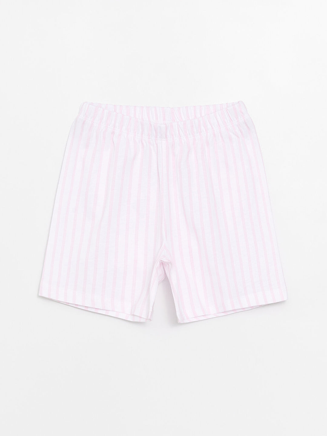 Shirt Collar Striped Short Sleeve Girls Pajama Set with Shorts