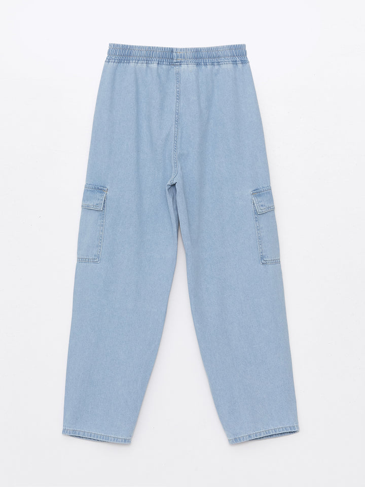 Elastic Waist Comfortable Fit Boy Jean Cargo Pants