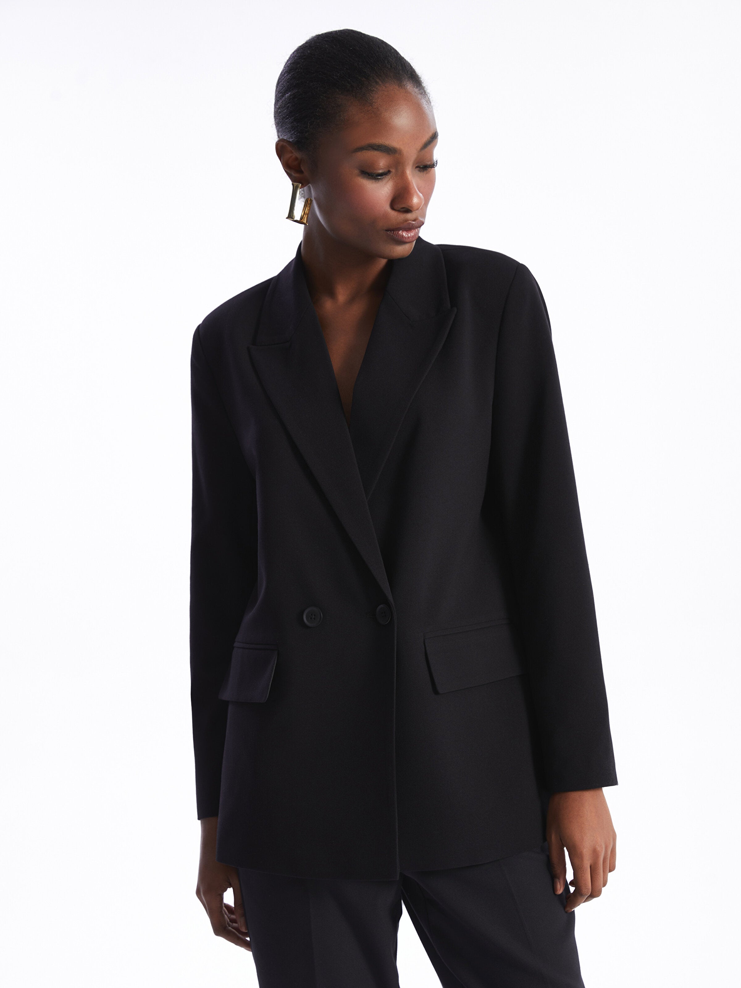 Plain Long Sleeve Women Blazer Jacket