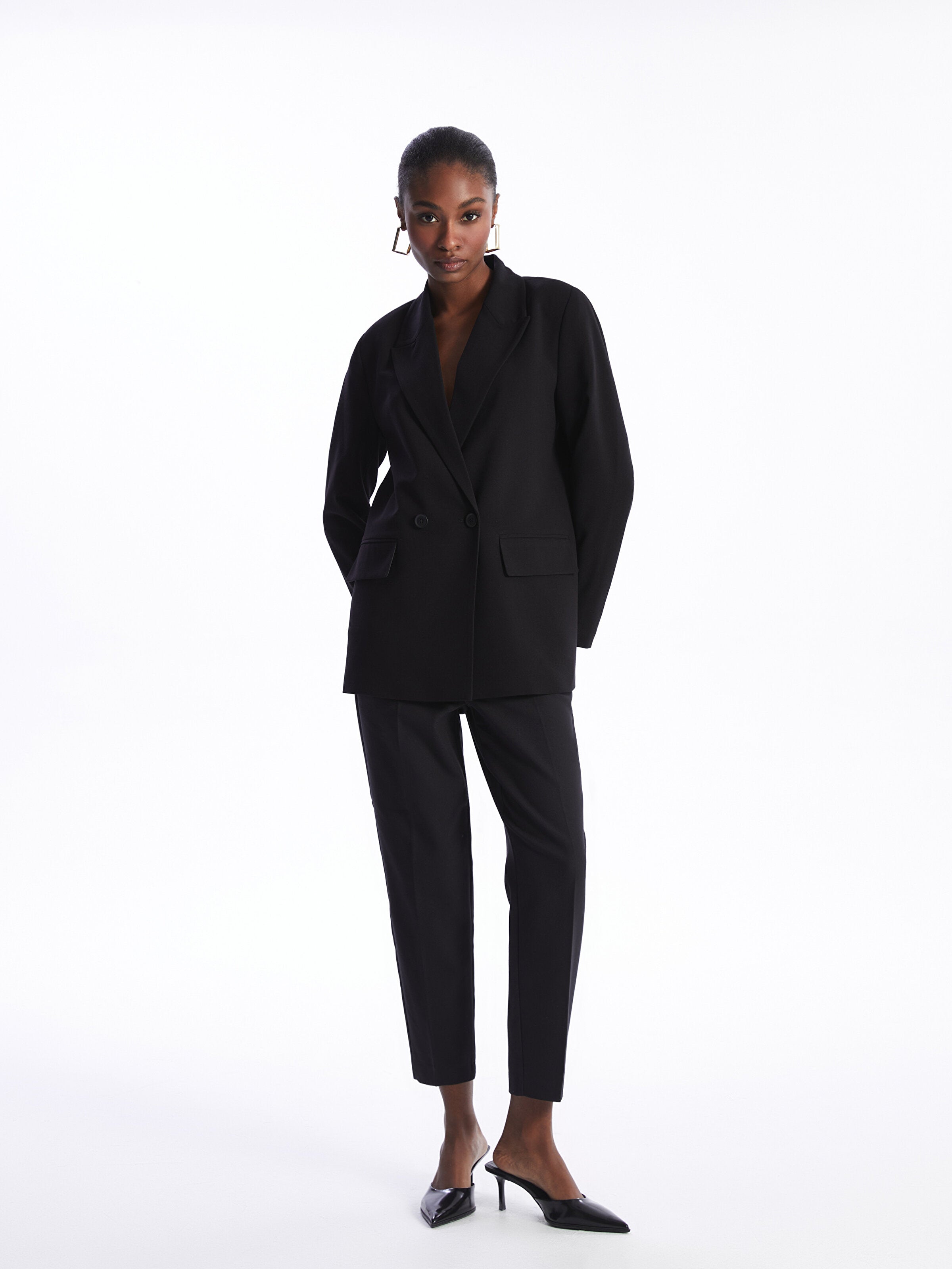 Plain Long Sleeve Women Blazer Jacket
