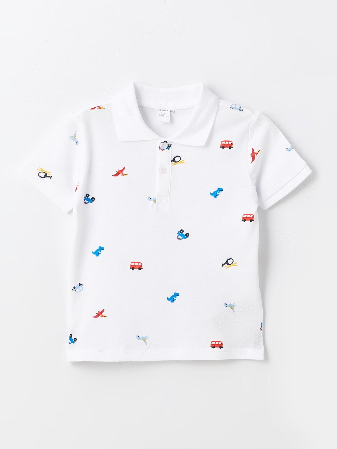 Polo Neck Short Sleeve Printed Baby Boy T-Shirt