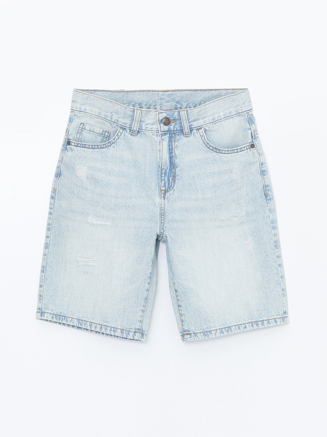 Ripped Detailed Boy Jean Shorts