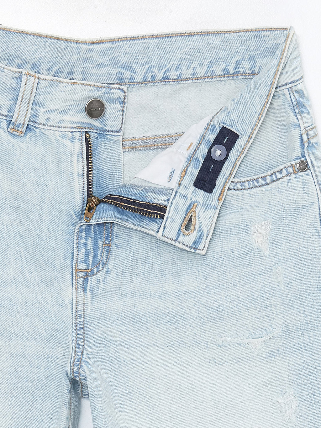 Ripped Detailed Boy Jean Shorts