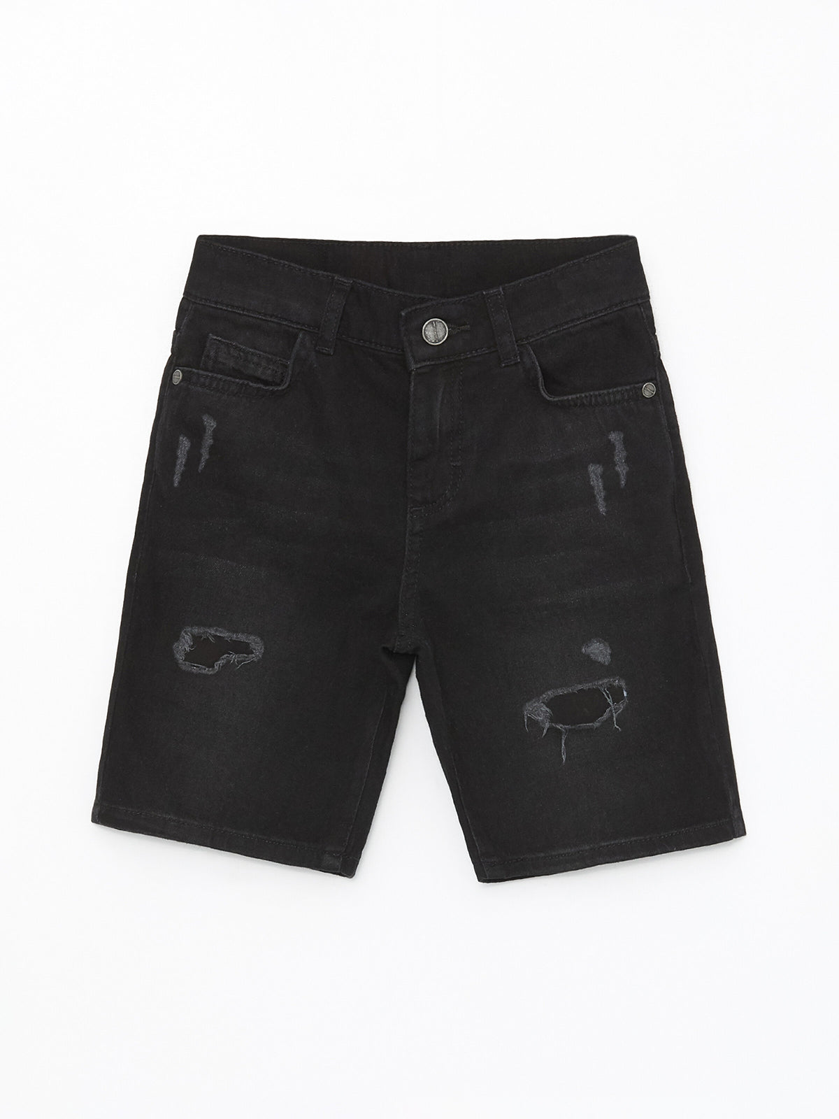 Ripped Detailed Boy Jean Shorts