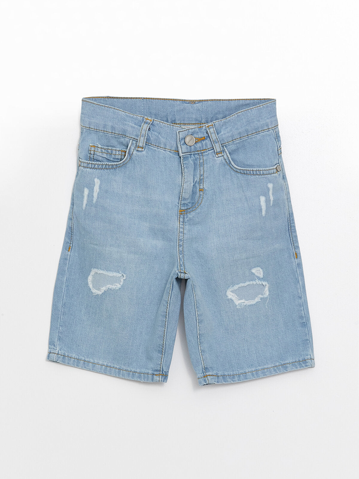 Ripped Detailed Boy Jean Shorts